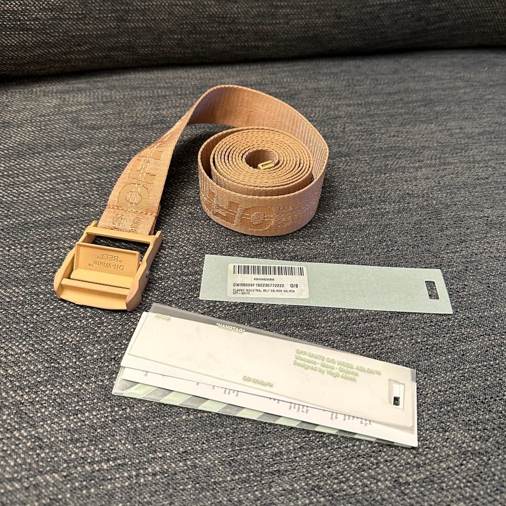 Off White Industrial Belt Salmon - Worn Once - With Tags